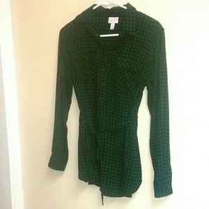 Isabel Maternity long sleeve plaid shirt